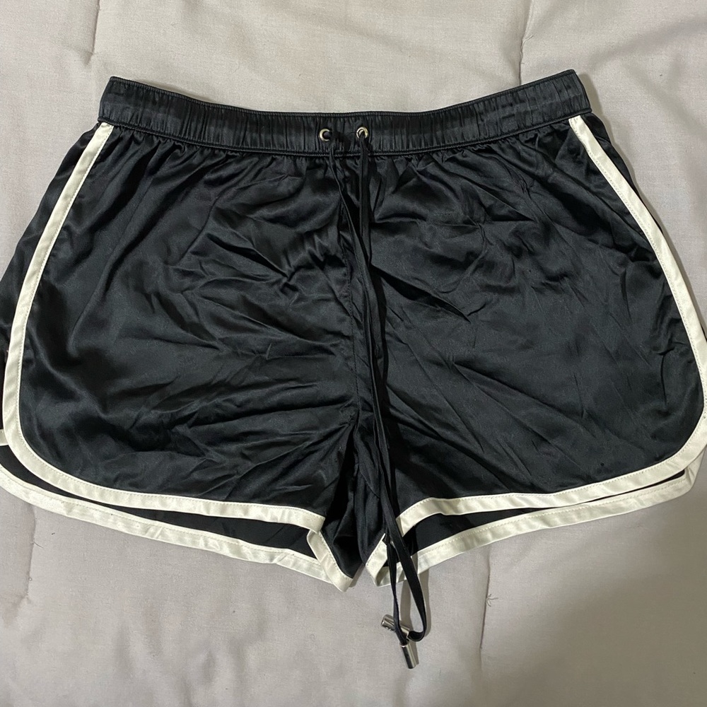 Abercrombie & Fitch satin shorts with drawstrings. Size XS. Black.